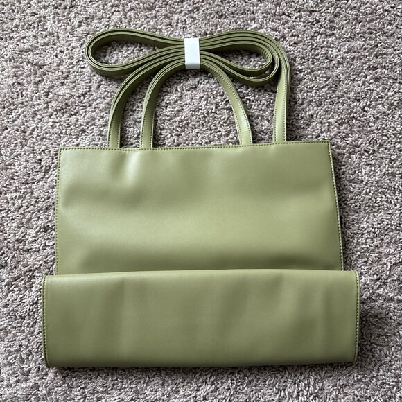 Telfar size Medium Drab Green Olive Shopping Tote Bag New Authentic Dustbag - Picture 2 of 5